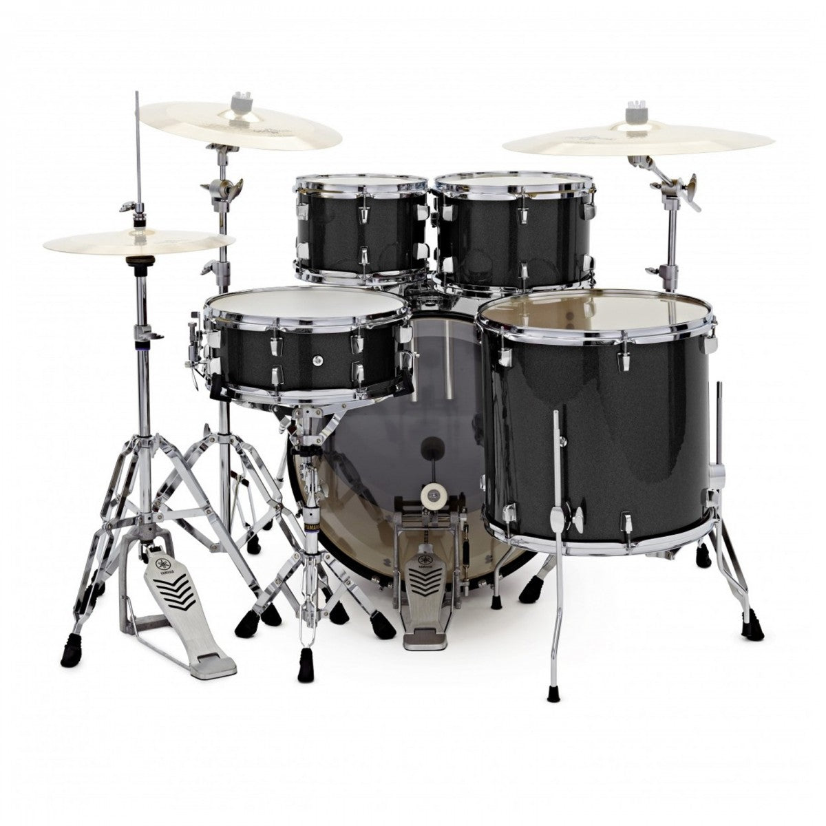 Yamaha Rydeen 22" Drum Kit w/Cymbals, Black Glitter