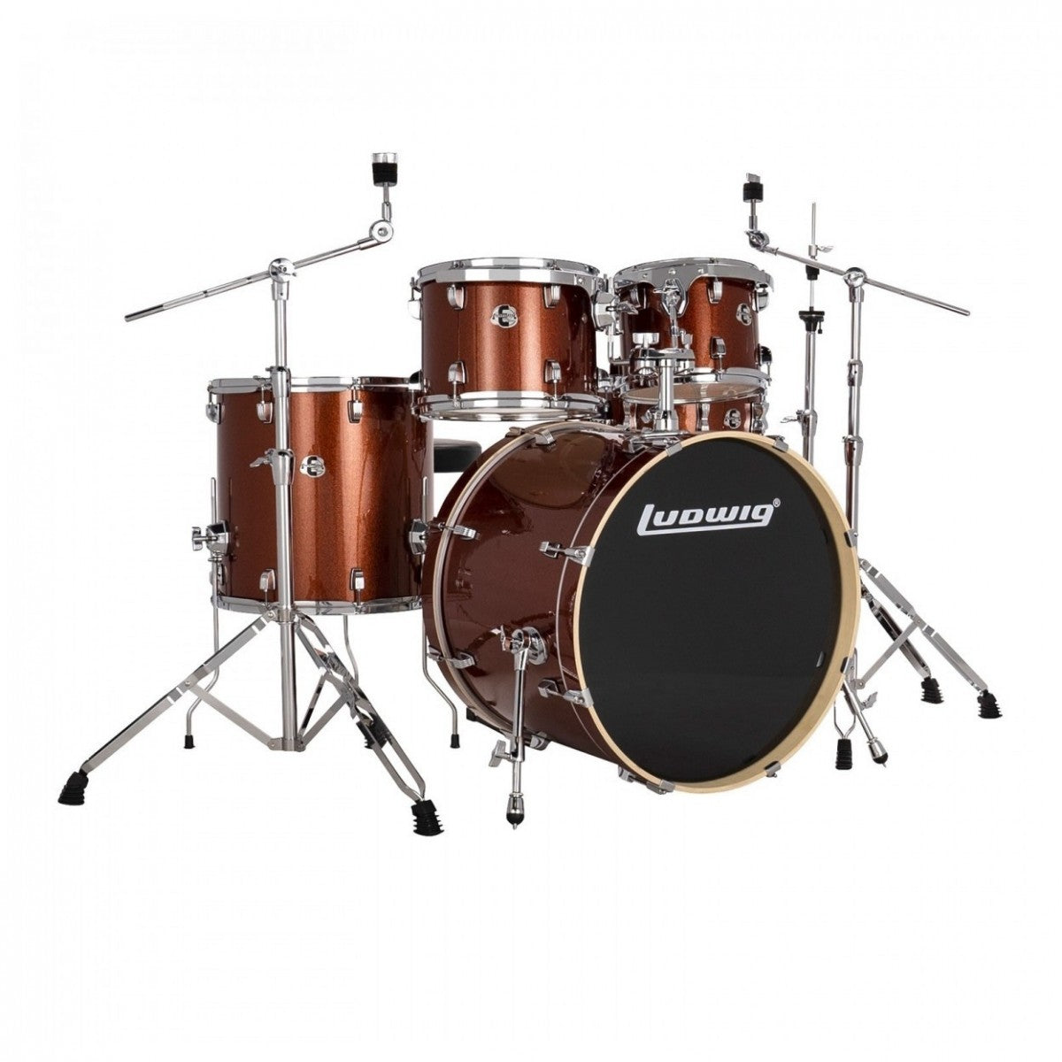 Ludwig Evolution 22'' 5pc Drum Kit w/Cymbals, Copper